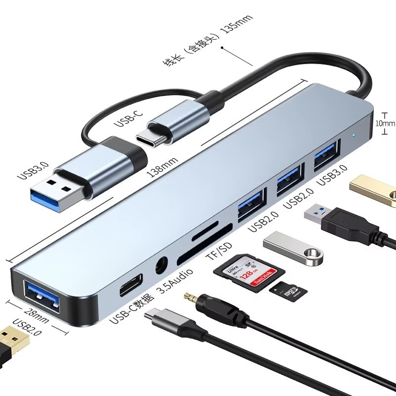 Hub USB 8-en-1 Multiport avec Audio et TFPD
